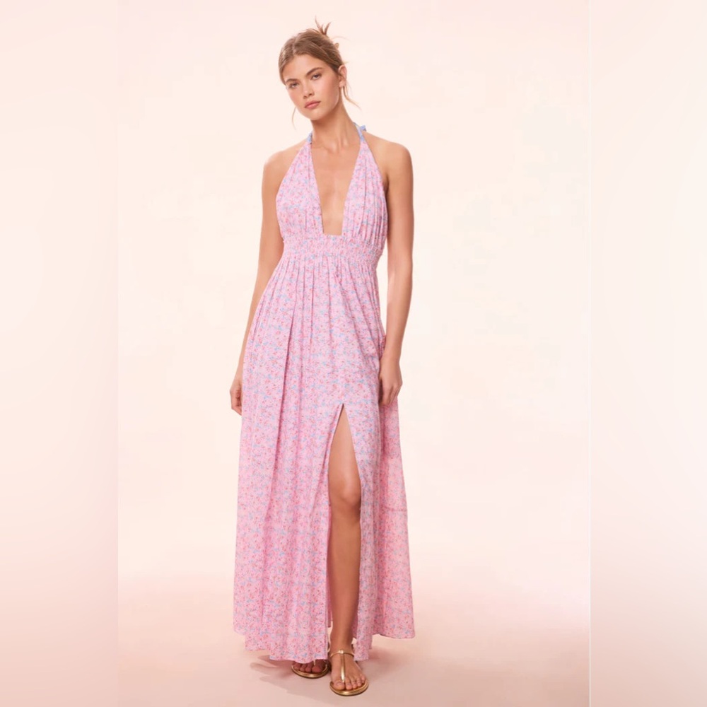 Love Shack Fancy Love Re-Edition Floral Halter Dress Size M loveshackfancy